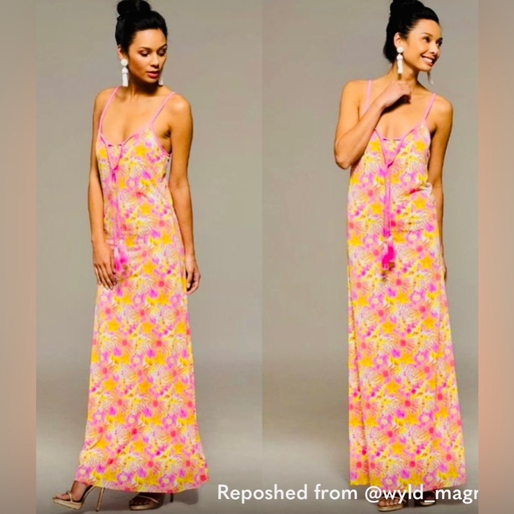 MacBeth Collection Palm Knit Maxi Dress Size Small
